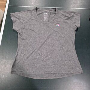 The North Face v neck cap sleeve t shirt size xl women's gray